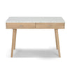 Viola 44" x 15" Rectangular Italian Carrara White Marble Writing Desk with Legs