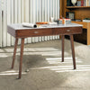 Viola 44" x 15" Rectangular Italian Carrara White Marble Writing Desk with Legs