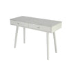 Viola 44" x 15" Rectangular Italian Carrara White Marble Writing Desk with Legs