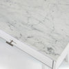 Viola 44" x 15" Rectangular Italian Carrara White Marble Writing Desk with Legs